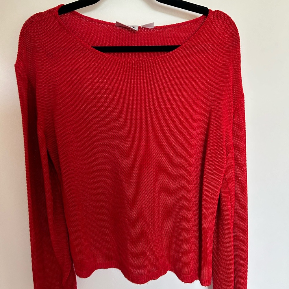 90s Chico design red knit/mesh long sleeve